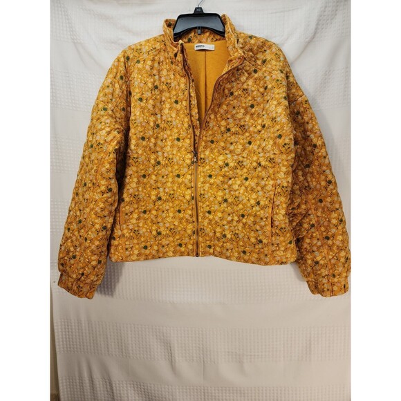Sonoma Jackets & Blazers - Sonoma Women's Jacket Sz Large 100% Cotton Quilted in Gold Floral Print